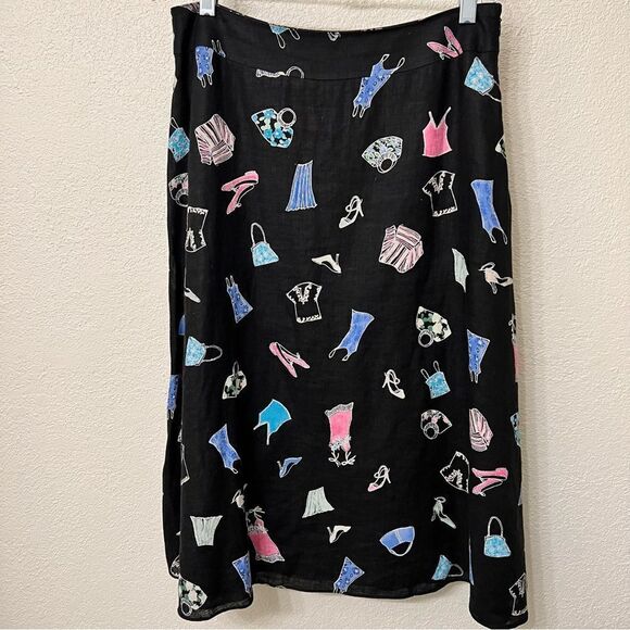 Liz Claiborne Black Girlcore Midi Skirt size 8 - Picture 1 of 3